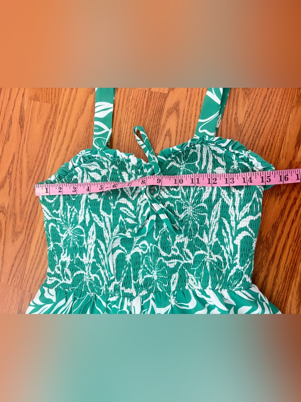 Grace Karin Green Floral High-Low Smocked Sundress - Picture 5 of 9